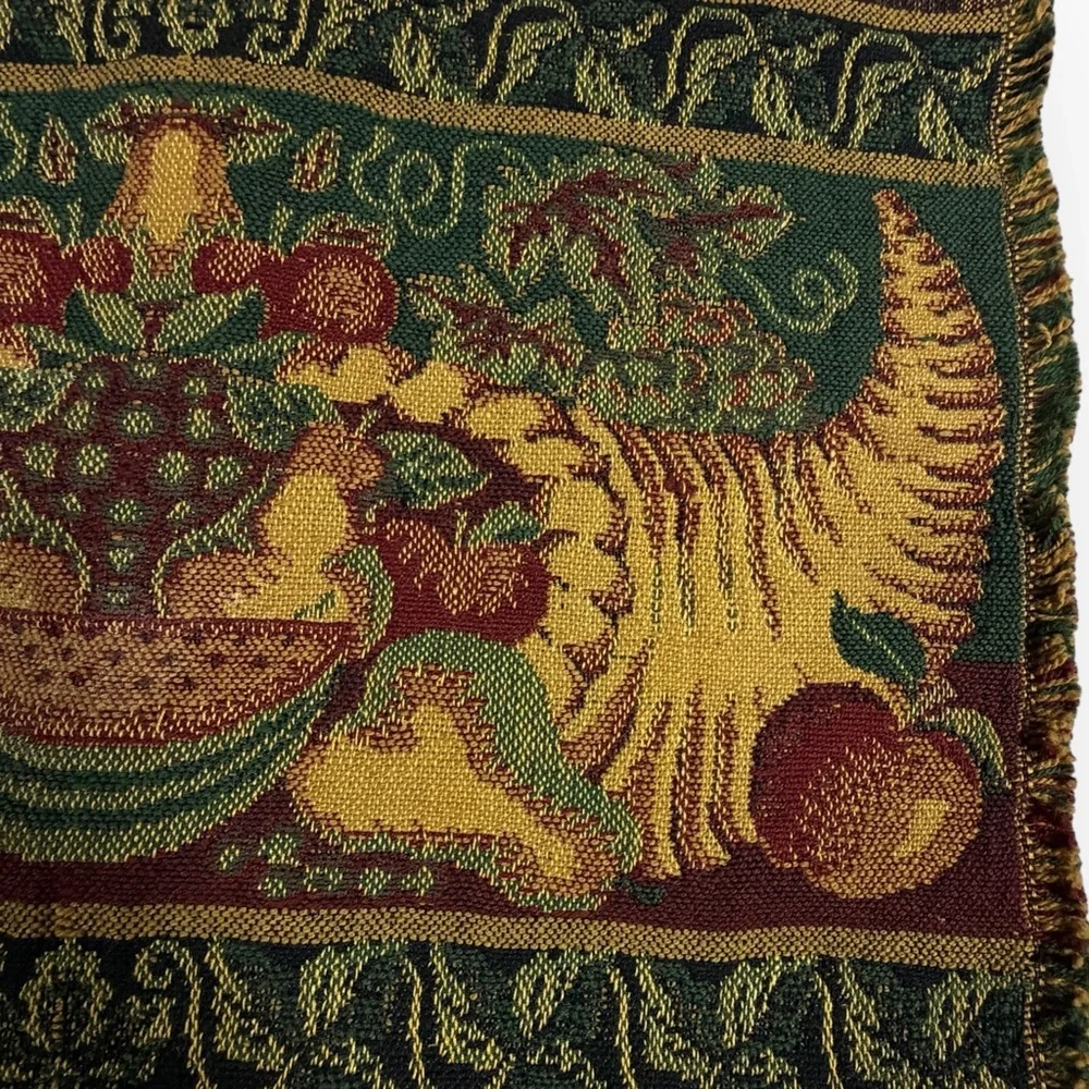 Elegant tapestry‎ Thanksgiving cornucopia Dining Table Placemats Green gold red